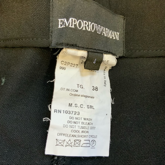Emporio Armani Black Wide Leg Dress Slacks sz 4 - Picture 3 of 5